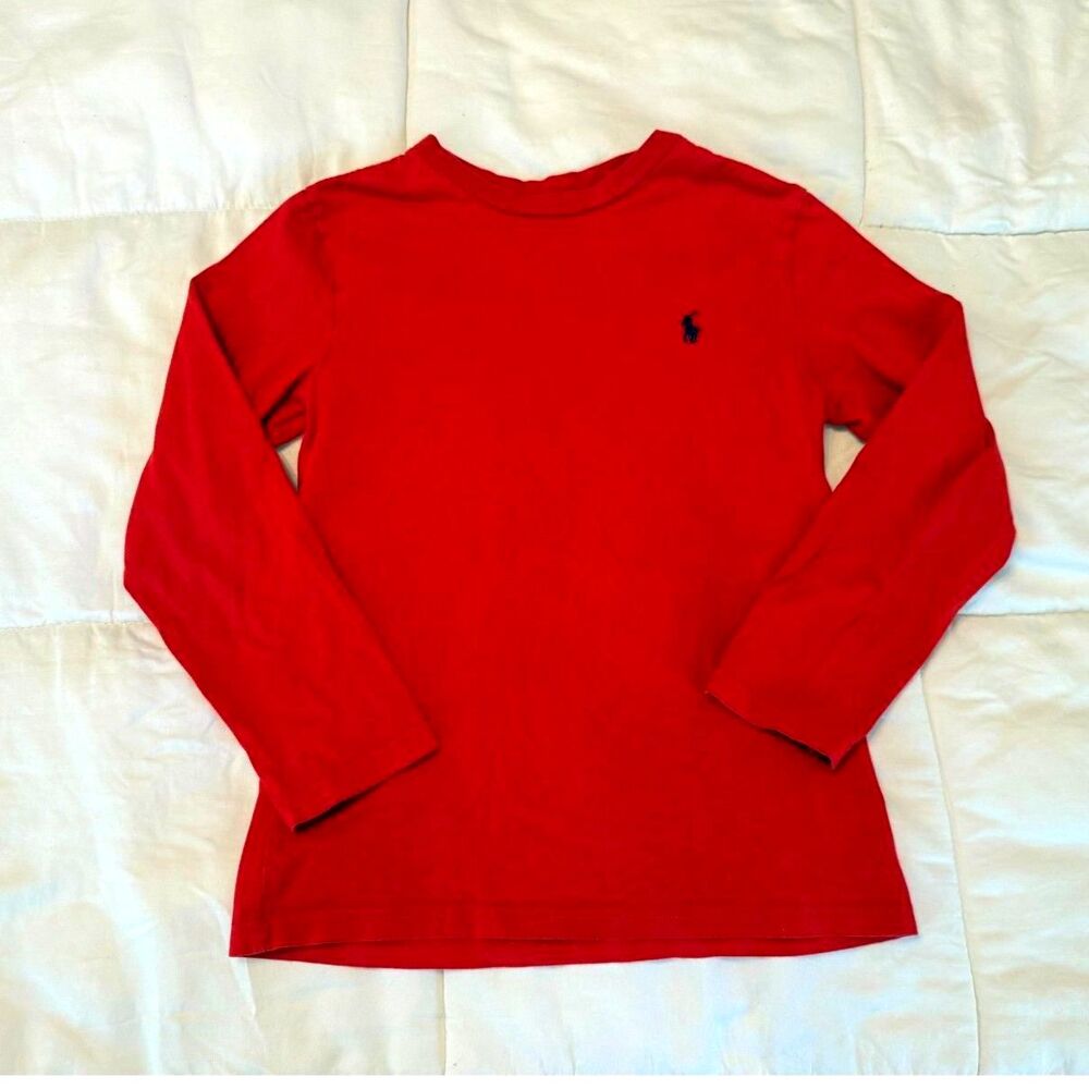 Ralph Lauren Red Long Sleeve Polo Shirt Kids Size Small/8